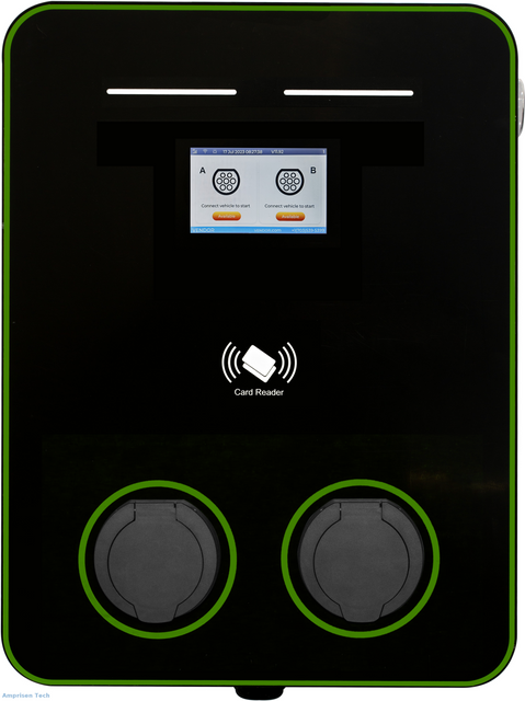 Double Socket Commercial AC EV Charger with OCPP