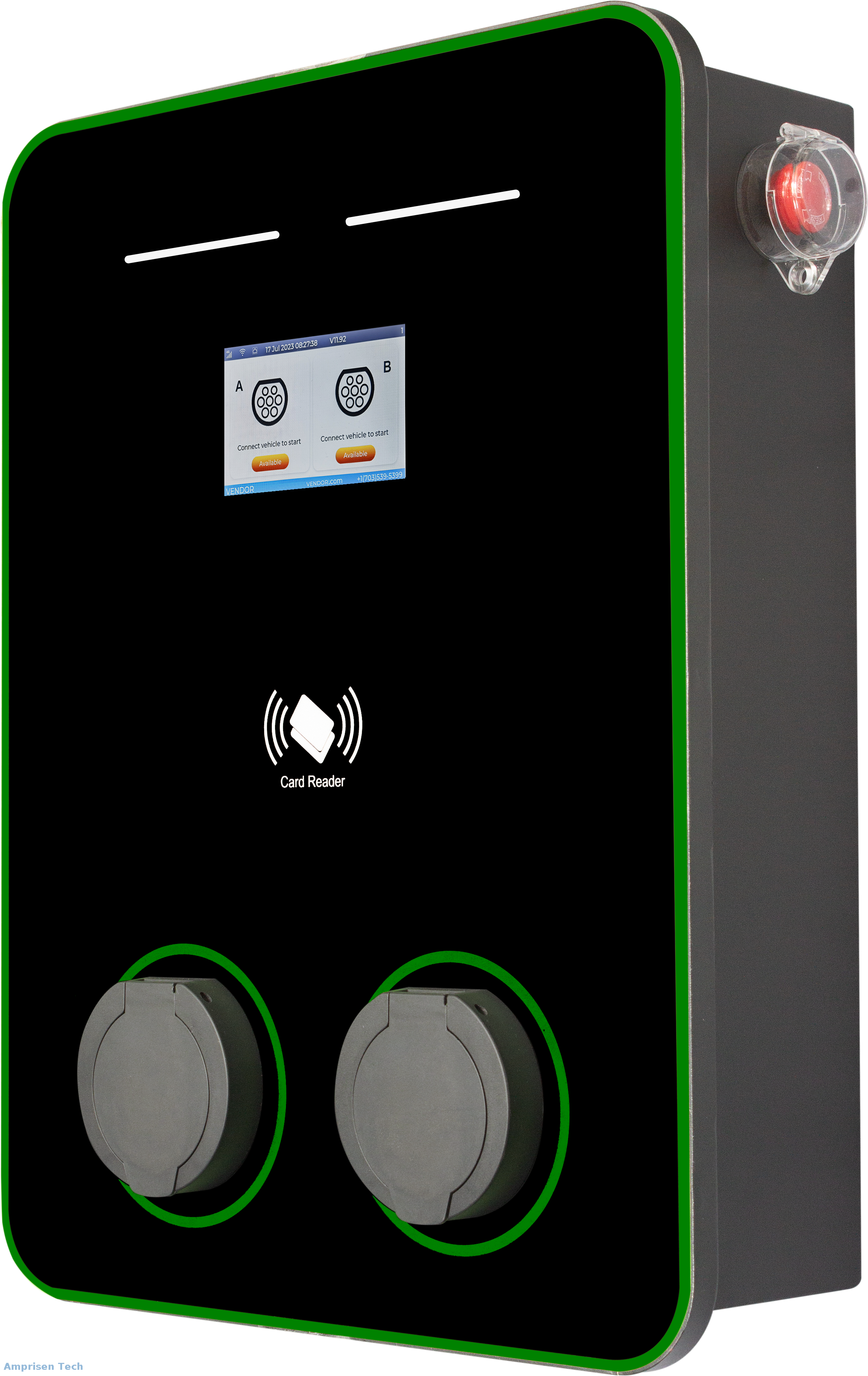 Double Socket Commercial AC EV Charger with OCPP